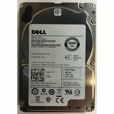 Dell 300GB 10K RPM 6Gbps 2.5 Inch SAS Hard Disk 0H523N