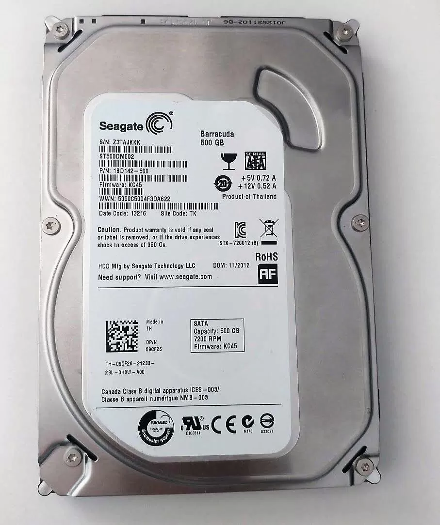 Seagate ST500 Barracuda Disque dur interne 3,5 SATA III 7200 tours /500GB