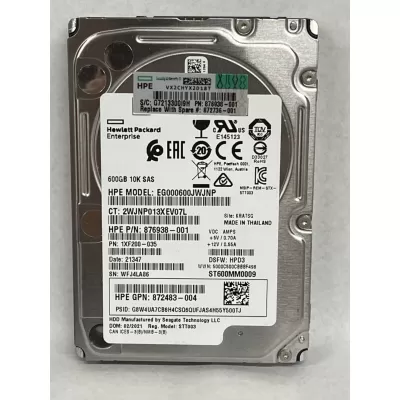 HP 600GB 2.5 Inch 12gbps 10K SAS Hard Disk 876938-001