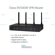 Cisco RV340 VPN Router | 4 Gigabit Ethernet (GbE) Ports | Dual WAN | Limited Lifetime Protection (RV340-K9-IN) Cisco RV340 VPN Router | 4 Gigabit Ethernet (GbE) Ports | Dual WAN | Limited Lifetime Protection (RV340-K9-IN)