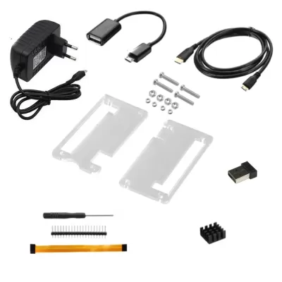 Raspberry Pi Zero W USB Adapter with HDTV Cable OTG Camera Cable and Heat Sink Power Adapter Accessories Kit