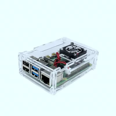 Raspberry PI 4 Model B Acrylic Case with Cooling Fan Slot