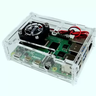 Raspberry PI 4 Model B Acrylic Case with Cooling Fan Slot