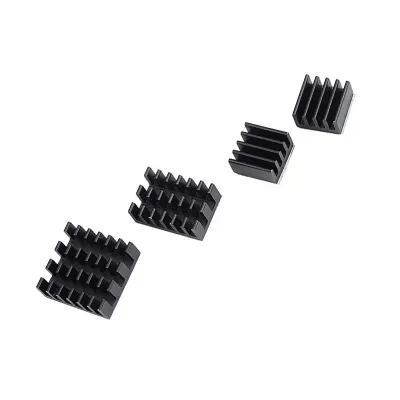 Black 4 in 1 Heat Sink Set Aluminum for Raspberry Pi 4B