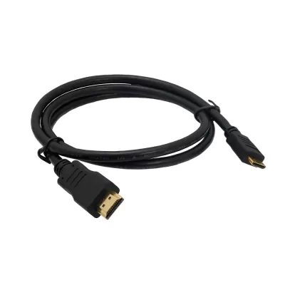 Mini HDMI To HDMI Cable 1 Meter Round High-Quality Copper-Clad Steel Black