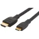 Mini HDMI To HDMI Cable 1 Meter Round High-Quality Copper-Clad Steel Black