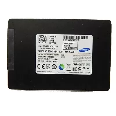 Samsung SSD 256GB 2.5inch SATA 6Gbps Internal Solid State Drive SM841 8Y70H MZ-7PD256D