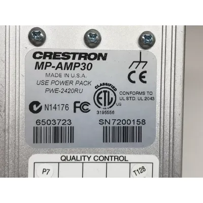 Crestron MP-AMP 30 - 2 Channels - 15 Watt Audio Amplifier Crestron MP-AMP 30 - 2 Channels - 15 Watt Audio Amplifier