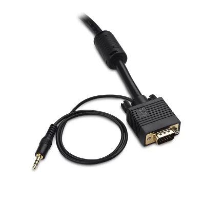 VGA Monitor Cable with 3.5mm Stereo Audio 6 Feet (2Mtr)