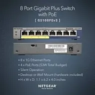 NETGEAR GS108PE v3 8 PORT GIGA SWITCH (4 PORT POE) NETGEAR GS108PE v3 8 PORT GIGA SWITCH (4 PORT POE)