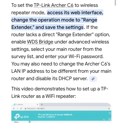 WIRELESS WIFI EXTENDER TPLINK C6 ( FAULTY WAN PORT)