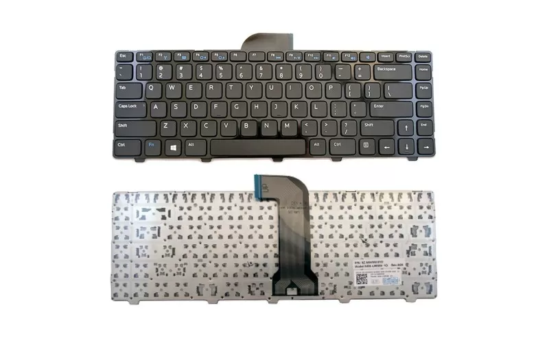 Tastiera Notebook Per Dell Inspiron 14 3421/5421 Con Adesivi Layout Italiano - Ricambio Compatibile, Nera - 5