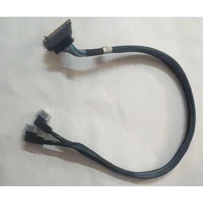 DELL 0KW1VG dual Mini-SAS HD (SFF-8643) internal data cable designed for Dell PowerEdge R740 servers equipped with a 16-drive (16 x 2.5-inch SFF) backplane and a mini PERC RAID Cotroller
