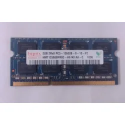 Hynix laptop RAM 2GB DDR3 SO-DIMM module, PC3-8500S (1066MHz) or PC3-10600S (1333MHz), PN: HMT125S6BFR8C