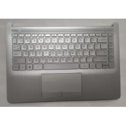 HP 14Z-DK 14-DK 14-CF 14S-CF Laptop Upper Case Palmrest Touchpad with Keyboard Assembly L48648-001